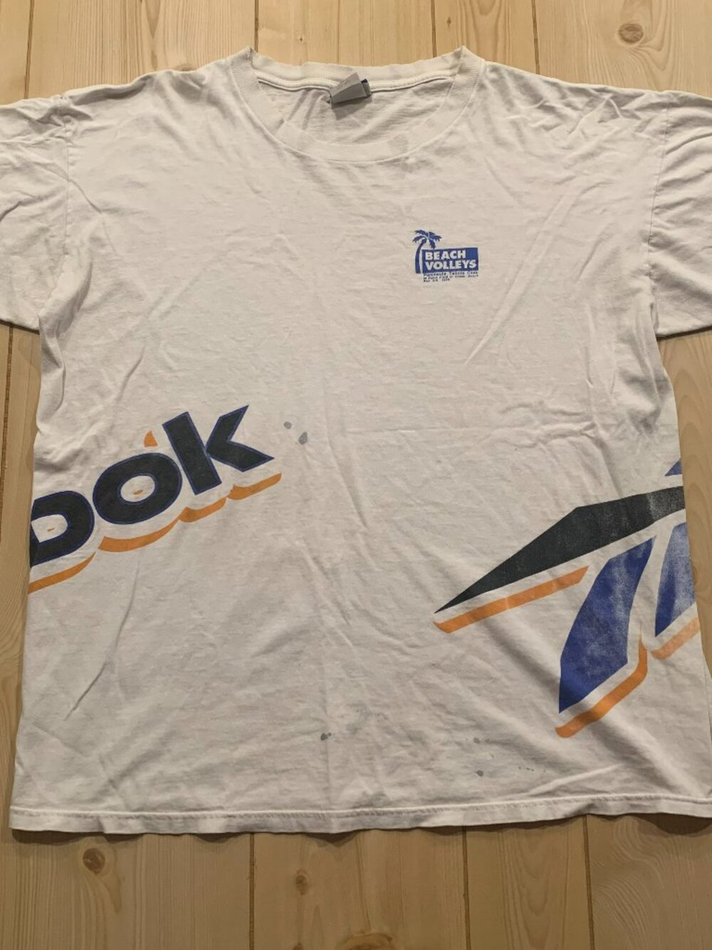 Vintage 90s Reebok Beach Volleys Peninsula Tennis Club 1998 T-Shirt Size XL